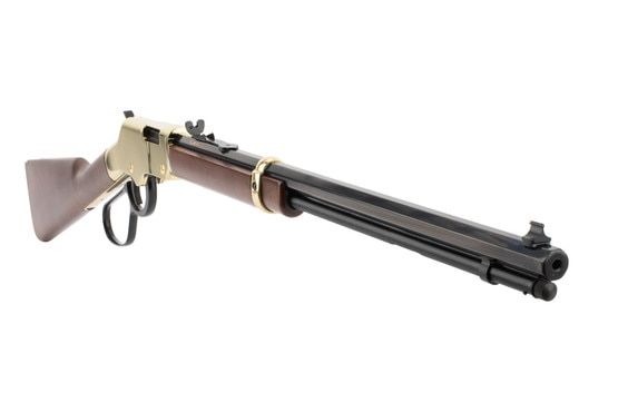 Henry 22 magnum lever action rifle features a 20 inch octagonal barrel